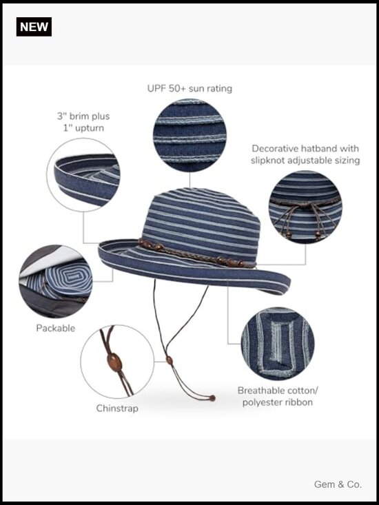 UPF 50+ Bucket Hat - Packable Adjustable Sun Hat main image 5